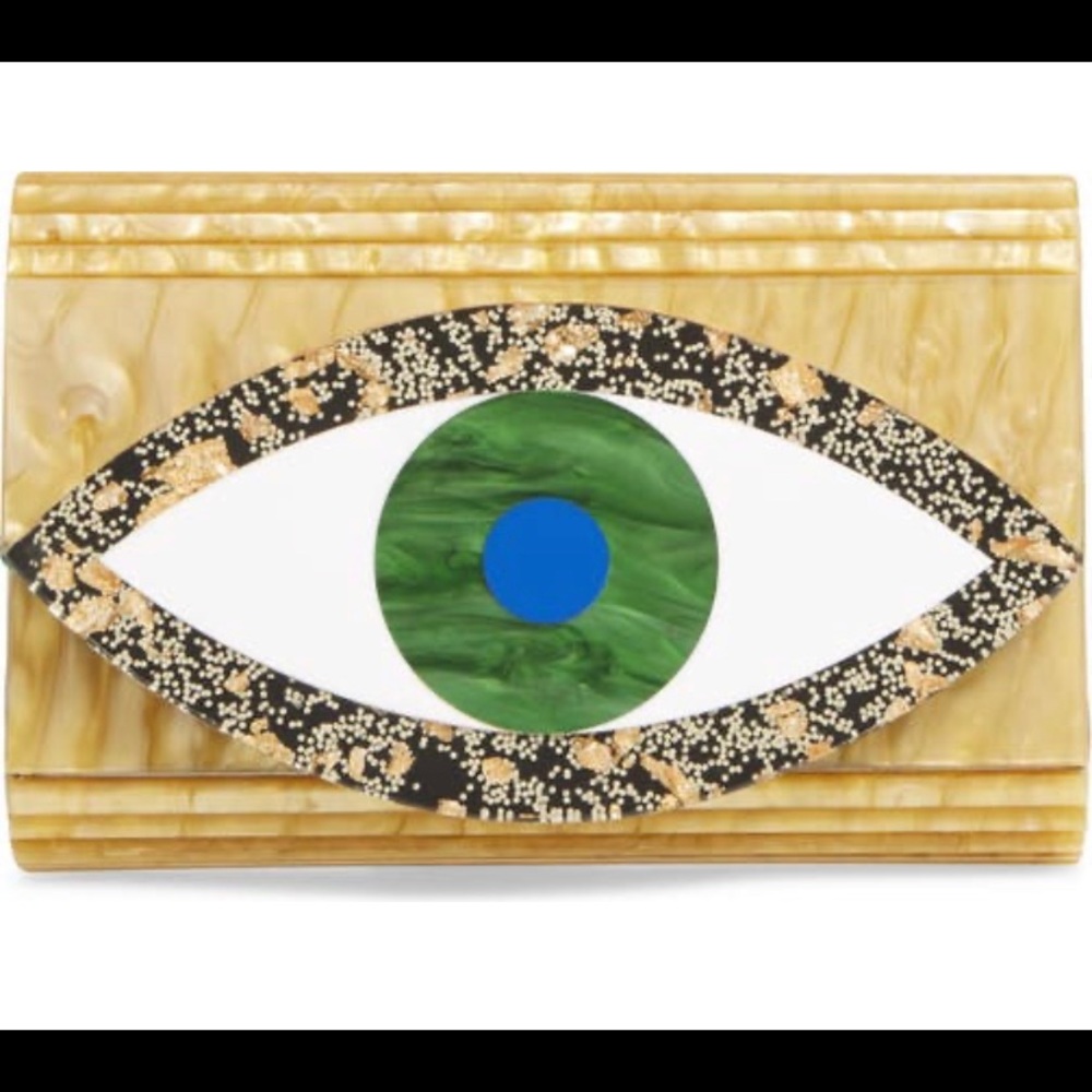 NWT Kurt Geiger London Eye Party Envelope Convertible Clutch